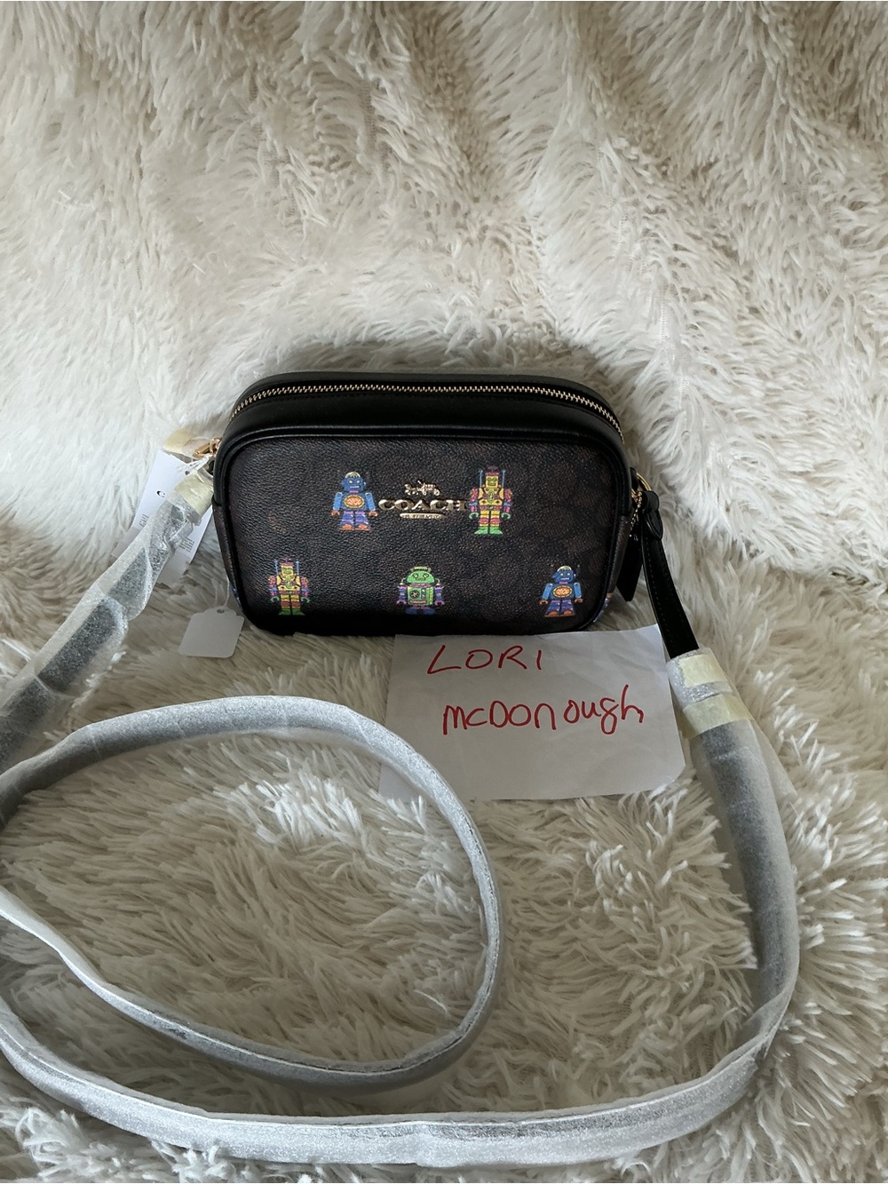 Coach mini Jamie  with Multicolor Robot Print